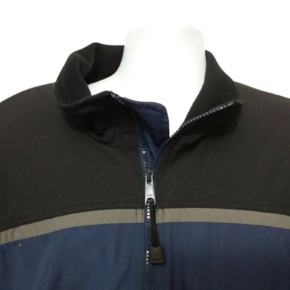 Cabela's Fleece Lined Jacket Full Zip Blue Nylon Outdoor Camping Fall/Winter - Picture 2 of 6